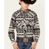 Shirts Rock & Roll Denim | Rock & Roll Denim Boys' Southwestern Stripe Print Western Shirt Sale