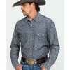 Shirts Rock & Roll Denim | Rock & Roll Denim Men'S Chambray Print Long Sleeve Western Shirt Discount