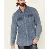 Shirts Rock & Roll Denim | Rock & Roll Denim Men'S Long Sleeve Denim Western Shirt Online