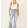 Jeans Rock & Roll Denim | Rock & Roll Denim Women'S Light Wash High-Rise Flare Leg Jeans Outlet