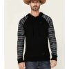 Shirts Rock & Roll Denim | Rock & Roll Denim Men'S Black Southwestern Sleeve Pullover Hooded Sweatshirt Sale