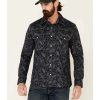 Shirts Rock & Roll Denim | Rock & Roll Denim Men'S Fr Black Paisley Long Sleeve Work Shirt Sale