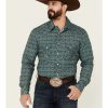 Shirts Rock & Roll Denim | Rock & Roll Denim Men'S Medallion Geo Print Long Sleeve Snap Western Shirt Discount