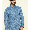 Shirts Rock & Roll Denim | Rock & Roll Denim Men'S Fr Printed Medallion Twill Long Sleeve Work Shirt Outlet