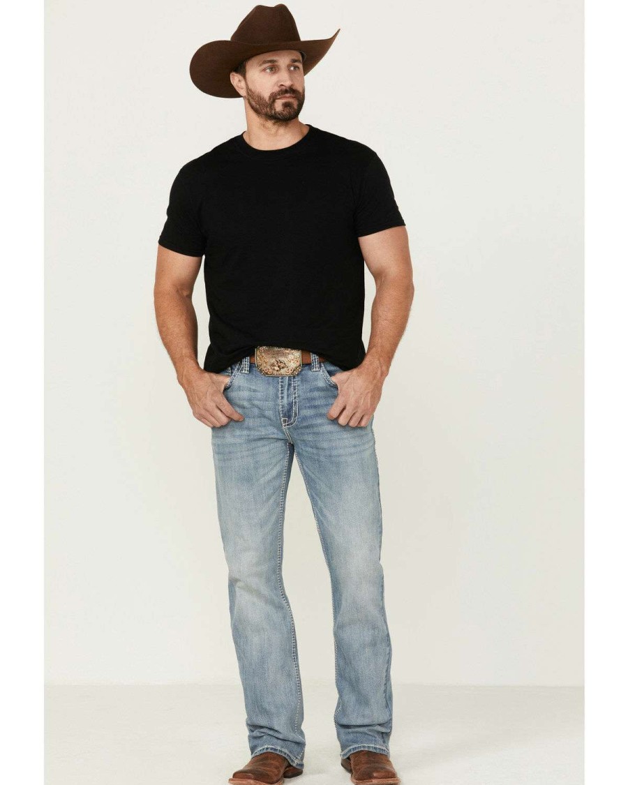 Jeans Rock & Roll Denim | Rock & Roll Denim Men'S Double Barrel Reflex Stretch Relaxed Bootcut Jeans Outlet