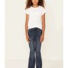 Jeans Rock & Roll Denim | Rock & Roll Denim Girls' Medium Wash Front Seam Stretch Trouser Jeans Limited Edition