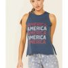 Tops Rock & Roll Denim | Rock & Roll Denim Women'S Navy America Graphic Tank Top Online