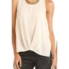 Tops Rock & Roll Denim | Rock & Roll Denim Women'S Ivory Pleated Tank Top Sale