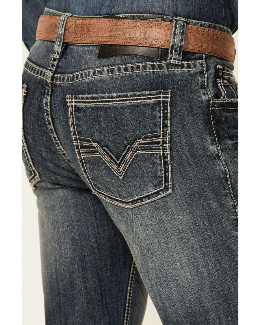 Jeans Rock & Roll Denim | Rock & Roll Denim Men'S Revolver Medium Vintage Stretch Slim Straight Jeans Online