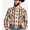 Shirts Rock & Roll Denim | Rock & Roll Denim Men'S Southwestern Jacquard Plaid Long Sleeve Western Shirt Limited Edition