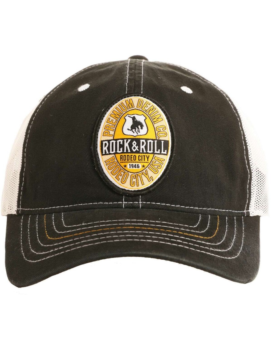 Caps Rock & Roll Denim | Rock & Roll Cowboy Men'S Rodeo City Usa Patch Cap Rock & Roll Denim Outlet