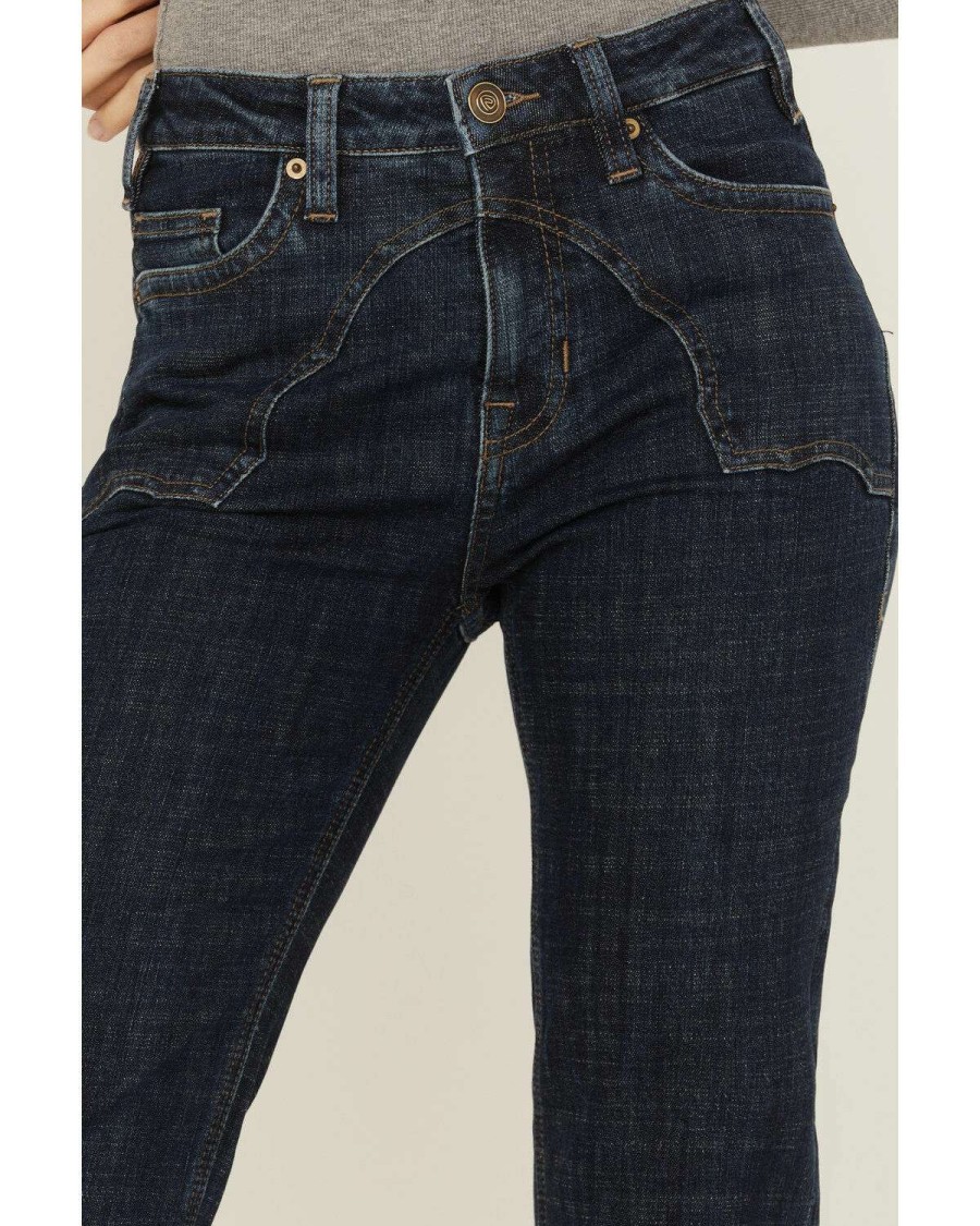 Jeans Rock & Roll Denim | Rock & Roll Denim Women'S Yoke Front Flare Jeans Limited Edition