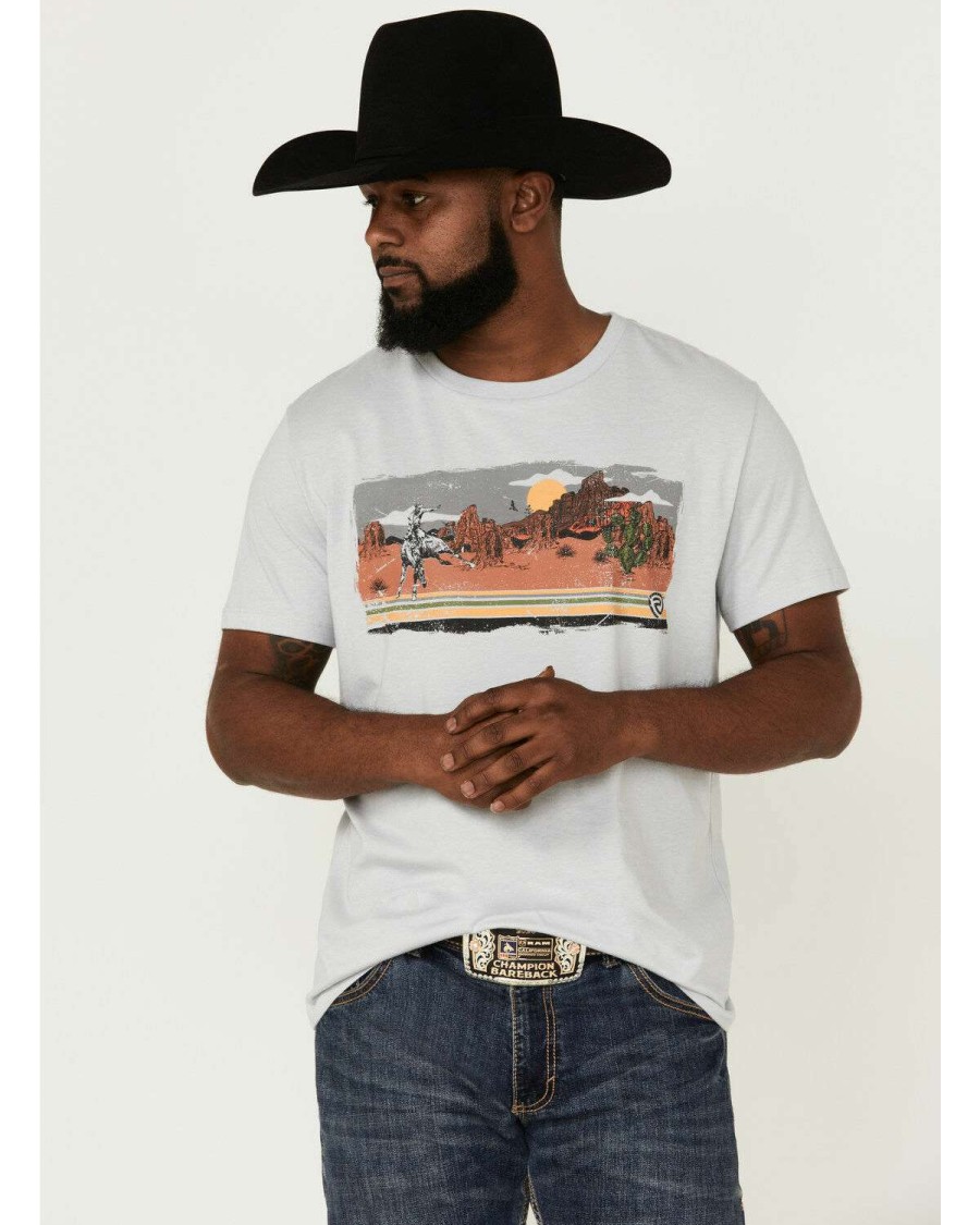 Shirts Rock & Roll Denim | Rock & Roll Denim Men'S Western Desert Graphic T-Shirt Discount