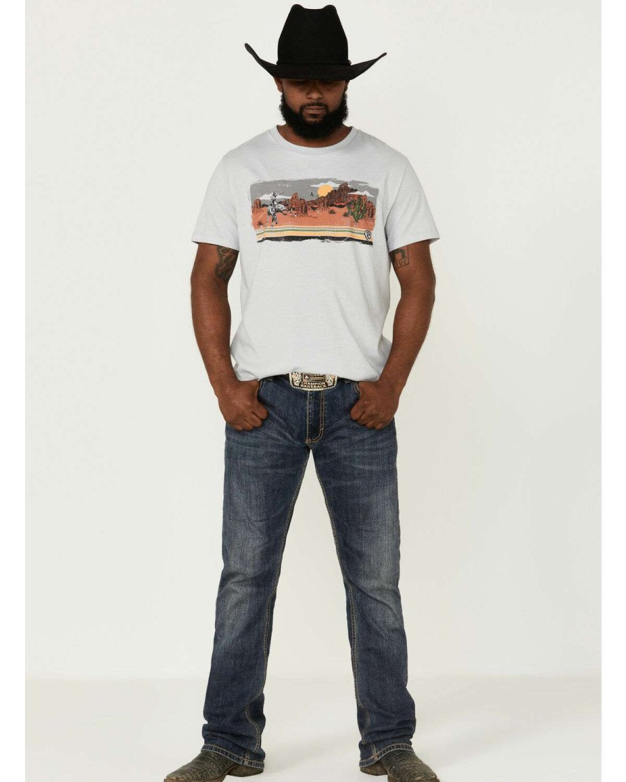 Shirts Rock & Roll Denim | Rock & Roll Denim Men'S Western Desert Graphic T-Shirt Discount