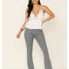 Jeans Rock & Roll Denim | Rock & Roll Denim Women'S Pinstripe High-Rise Flare Jeans Outlet