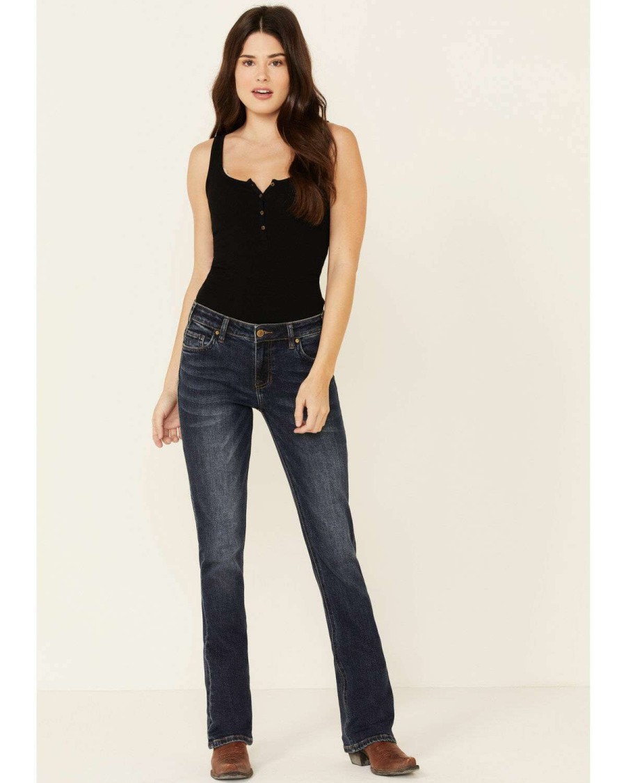 Jeans Rock & Roll Denim | Rock & Roll Denim Women'S Mid-Rise Bootcut Jeans Online