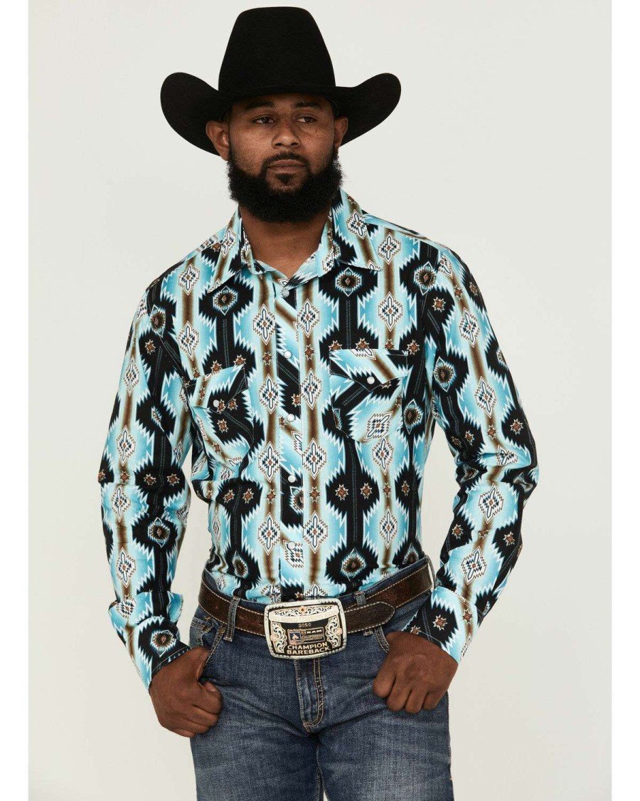 Shirts Rock & Roll Denim | Rock & Roll Denim Men'S Southwestern Print Western Shirt Sale