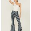 Jeans Rock & Roll Denim | Rock & Roll Denim Women'S Bargain Bell Stripe Flare Jeans Sale