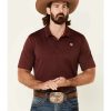 Shirts Rock & Roll Denim | Rock & Roll Denim Men'S Solid Maroon Short Sleeve Polo Shirt Limited Edition