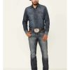 Jeans Rock & Roll Denim | Rock & Roll Denim Men'S Dark Wash Revolver Stretch Slim Straight Jeans Discount