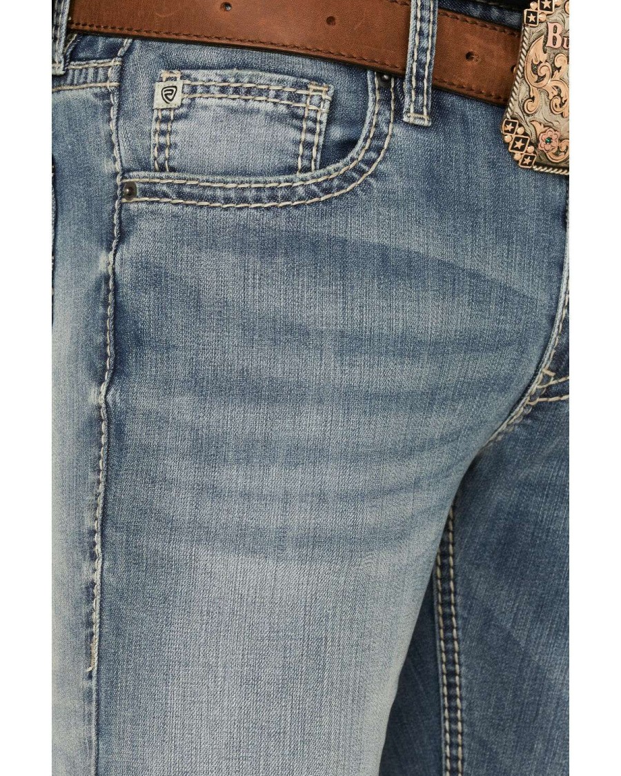 Jeans Rock & Roll Denim | Rock & Roll Denim Men'S Rifle Stretch Regular Skinny Jeans Discount