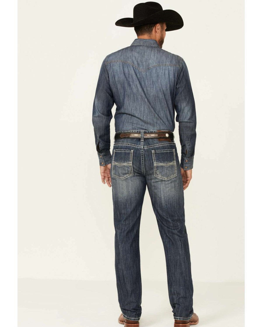 Jeans Rock & Roll Denim | Rock & Roll Denim Men'S Double Barrel Stackable Relaxed Bootcut Jeans Limited Edition