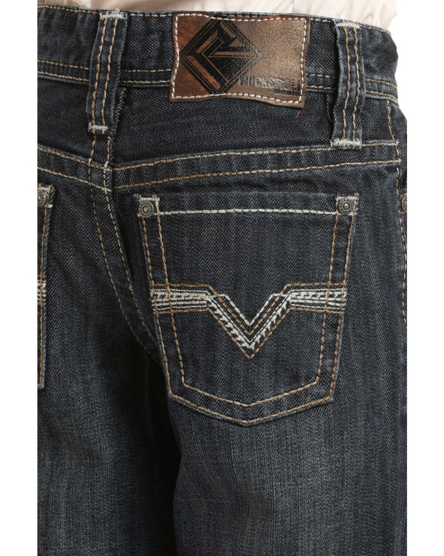 Jeans Rock & Roll Denim | Rock & Roll Denim Boys' Bb Gun Dark Vintage Bootcut Jeans Limited Edition