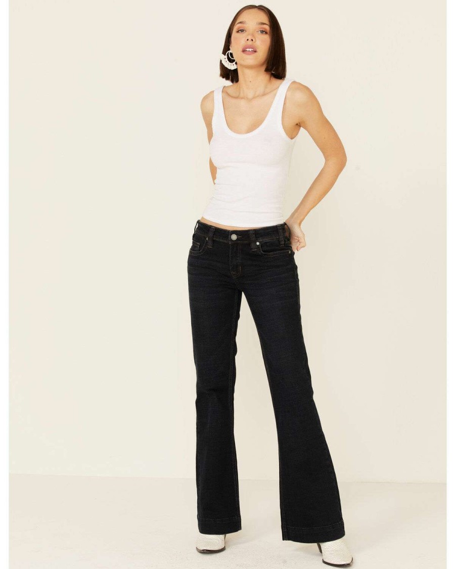 Jeans Rock & Roll Denim | Rock & Roll Denim Women'S Mid-Rise Trouser Jeans Sale