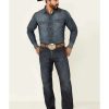 Jeans Rock & Roll Denim | Rock & Roll Denim Men'S Double Barrel Dark Wash Stretch Relaxed Straight Jeans Limited Edition