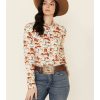 Shirts Rock & Roll Denim | Rock & Roll Denim Women'S Tan Desert Print Long Sleeve Snap Western Core Shirt Online