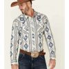 Shirts Rock & Roll Denim | Rock & Roll Denim Men'S Navy Southwestern Print Long Sleeve Snap Western Shirt Discount