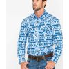 Shirts Rock & Roll Denim | Rock & Roll Denim Men'S Striped Southwestern Print Long Sleeve Western Shirt Discount