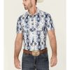 Shirts Rock & Roll Denim | Rock & Roll Denim Men'S Vertical Southwestern Print Short Sleeve Snap Western Shirt Online