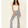 Jeans Rock & Roll Denim | Rock & Roll Denim Women'S Stripe High-Rise Flare Jeans Sale