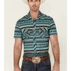 Shirts Rock & Roll Denim | Rock & Roll Denim Men'S Agua Southwestern Serape Print Short Sleeve Snap Western Shirt Discount