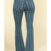 Jeans Rock & Roll Denim | Rock & Roll Denim Women'S Denim Stripe Flare Jeans Online