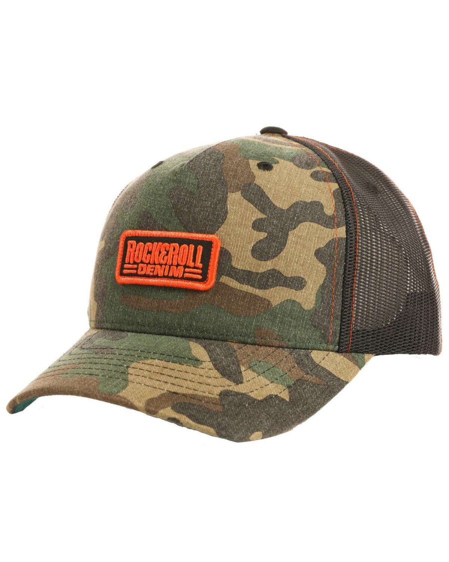 Caps Rock & Roll Denim | Rock & Roll Denim Men'S Camo Print Twill Snap Back Ball Cap Online