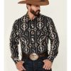 Shirts Rock & Roll Denim | Rock & Roll Denim Men'S Charcoal Southwestern Print Long Sleeve Snap Western Shirt Discount