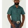 Shirts Rock & Roll Denim | Rock & Roll Denim Men'S Paisley Print Short Sleeve Snap Western Shirt Online