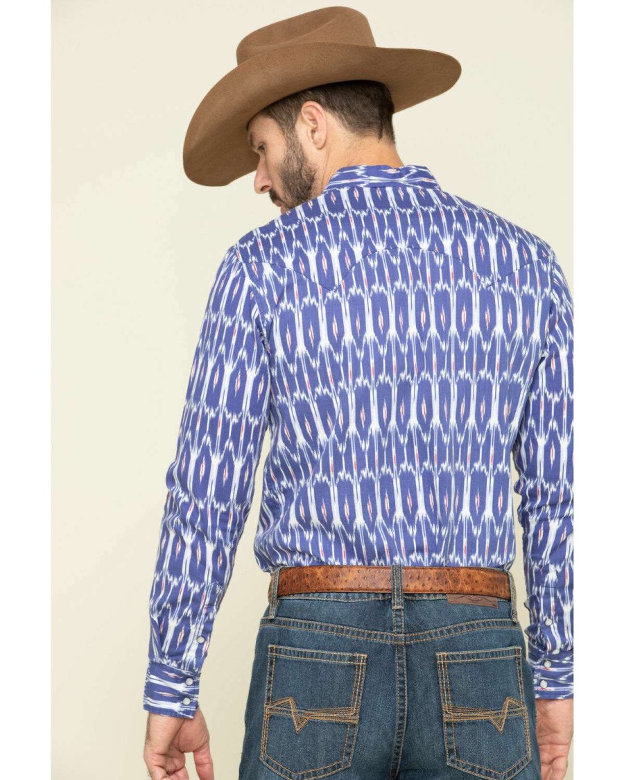 Shirts Rock & Roll Denim | Rock & Roll Denim Men'S Ikat Southwestern Print Long Sleeve Western Shirt Outlet