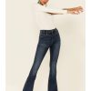 Jeans Rock & Roll Denim | Rock & Roll Denim Women'S Medium Wash Western Yoke High Rise Flare Jeans Online