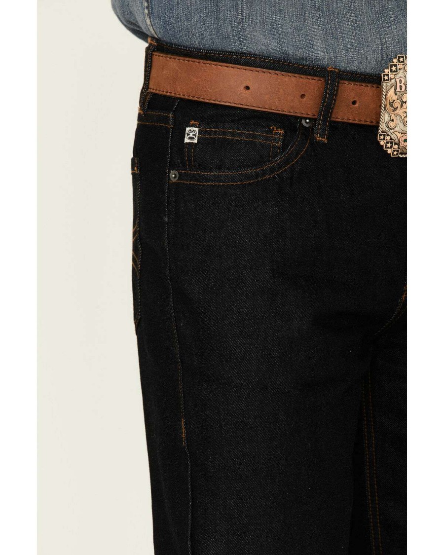 Jeans Rock & Roll Denim | Rock & Roll Denim Men'S Hooey Dark Wash Double Barrel Relaxed Stackable Bootcut Jeans Online