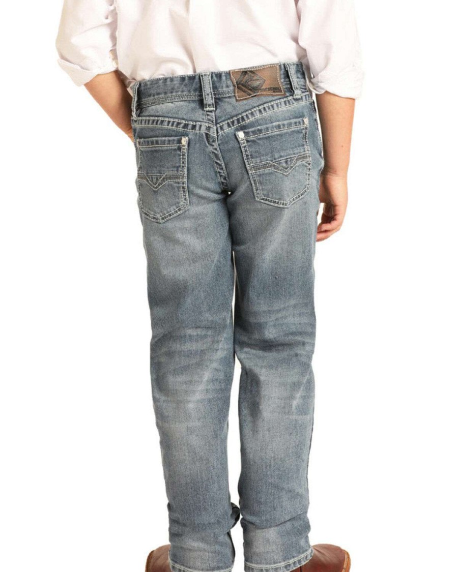 Jeans Rock & Roll Denim | Rock & Roll Denim Boys' Reflex Medium Vintage Stretch Slim Jeans Sale