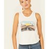 Tops Rock & Roll Denim | Rock & Roll Denim Women'S Ivory Desert Road Sunset Graphic Tank Top Discount