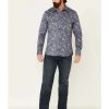 Shirts Rock & Roll Denim | Rock & Roll Denim Men'S Fr Paisley Print Long Sleeve Work Shirt Big Sale