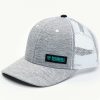 Caps Rock & Roll Denim | Rock & Roll Denim Men'S Grey & White Corner Logo Patch Mesh-Back Ball Cap Outlet