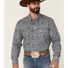 Shirts Rock & Roll Denim | Rock & Roll Denim Men'S Paisley Print Long Sleeve Button-Down Western Shirt Discount