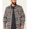 Shirts Rock & Roll Denim | Rock & Roll Denim Men'S Charcoal Southwestern Jacquard Print Long Sleeve Button-Down Shirt Jacket Sale