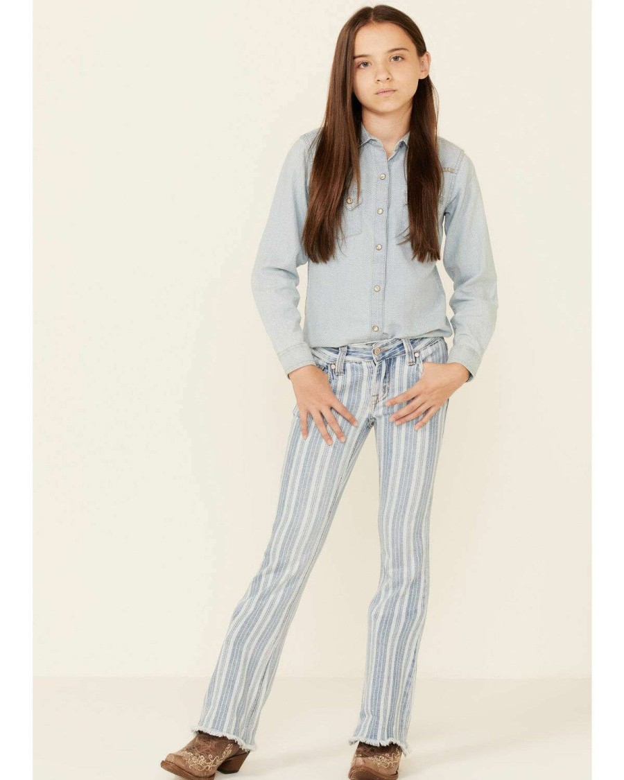 Jeans Rock & Roll Denim | Rock & Roll Denim Girls' Multi Striped Print Trouser Jeans Online