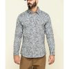 Shirts Rock & Roll Denim | Rock & Roll Denim Men'S Fr Printed Paisley Twill Long Sleeve Work Shirt Outlet